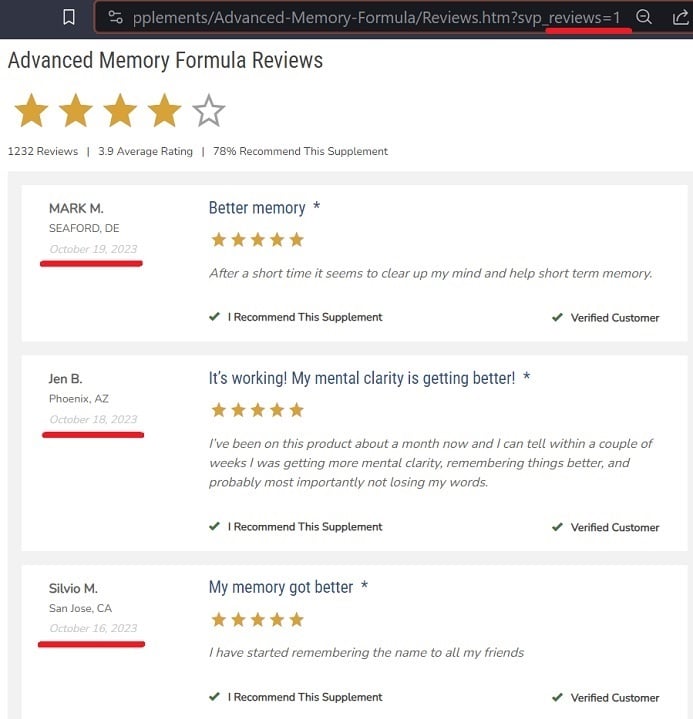 Positive Customer Reviews, page 1